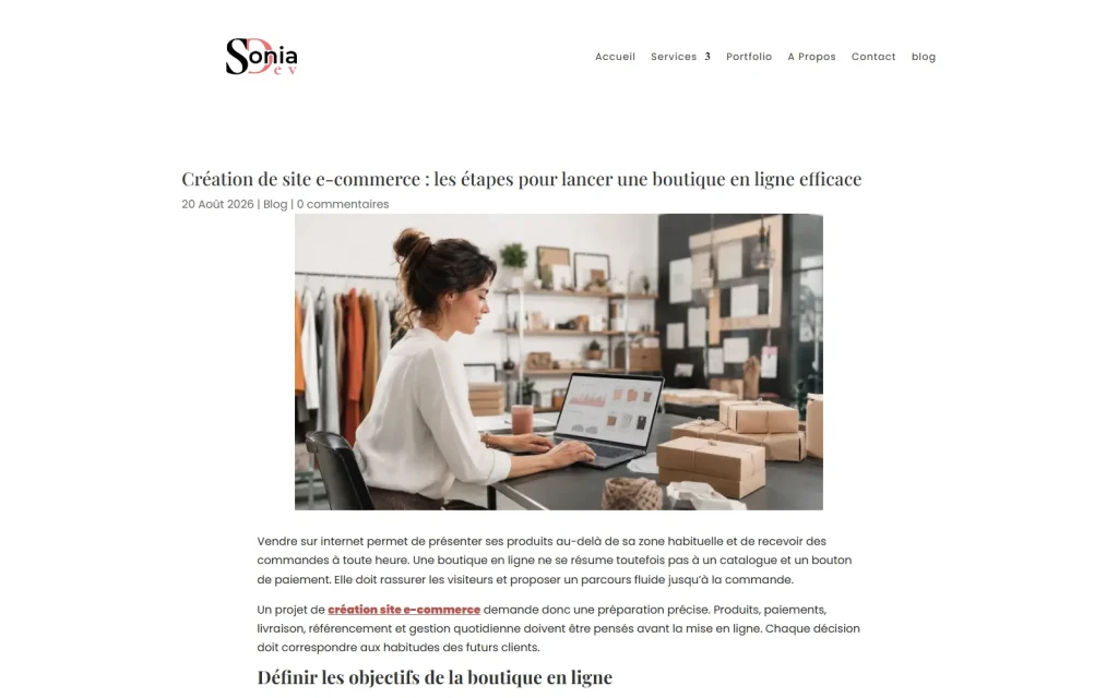 Article sur les étapes pour lancer une boutique en ligne
