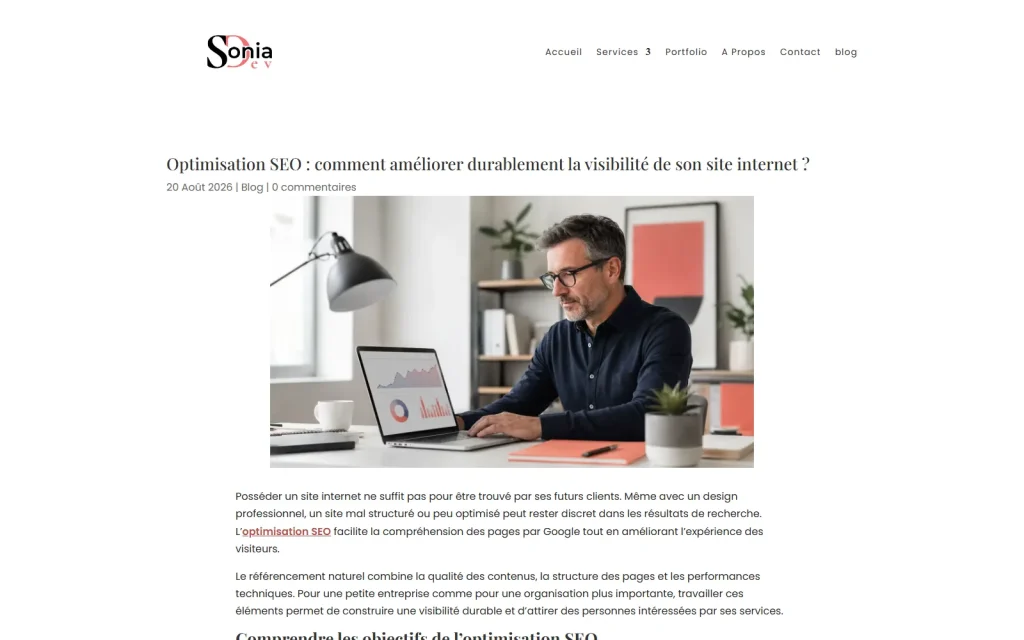 Article sur l'optimisation SEO d'un site internet