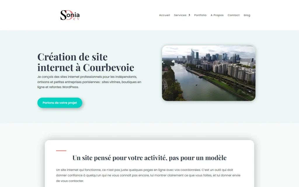 Page création de site internet à Courbevoie