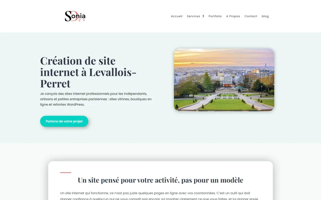 Page création de site internet à Levallois-Perret